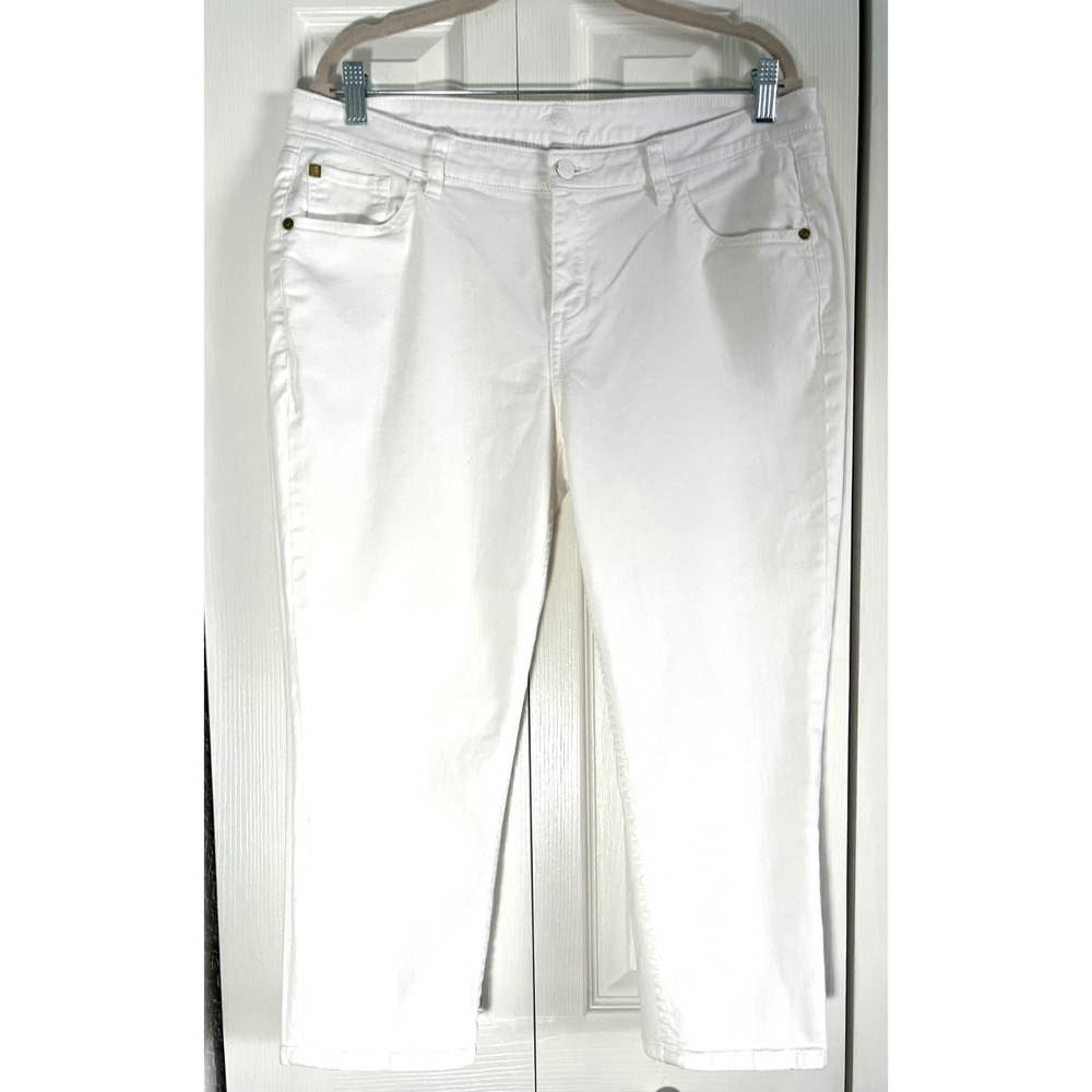 Tommy Bahama Crop Jeans Women's Size 14 White Denim 5 pocket